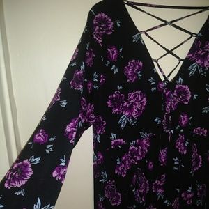 Torrid floral lace up skater dress